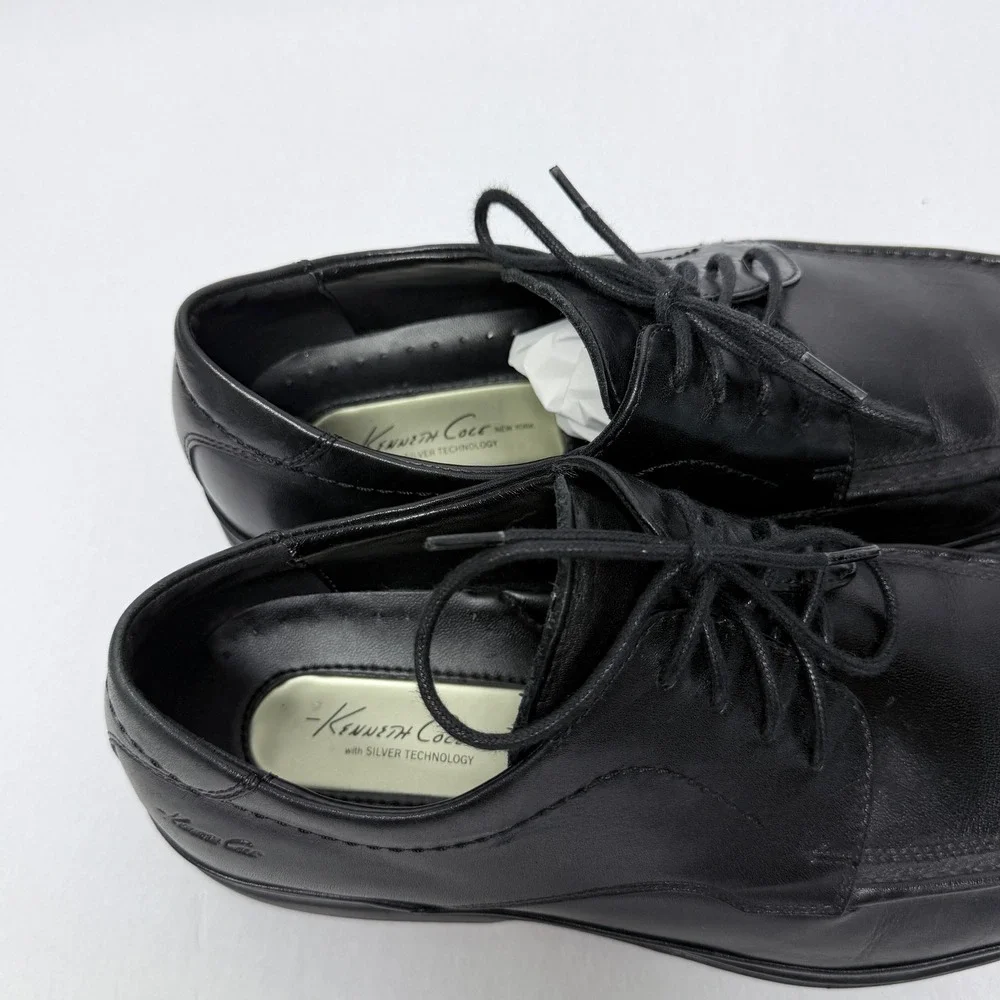Kenneth Cole New York Walk of Fame Mens 10M Black Leather Bicycle Toe Oxfords